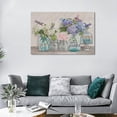 thumbnail image 3 of Rustic Hydrangea Bathroom Wall Art Farmhouse Flower Dragonfly Bathroom Pictures Wall Decor Floral in Mason Vase Prints Painting Country Farm Framed Artwork for Bathroom Living Room Bedroom 16"x24", 3 of 5