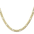 thumbnail image 2 of Diamond2Deal 10K Yellow Gold 4.5 mm Concave Open Figaro Chain Necklace for Mens 24", 2 of 6