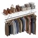thumbnail image 1 of YKITRDA 4 ft Wall Mounted Closet Shelf with Hanging Rod, 48 x 12 in Heavy-Duty Wire Closet Shelves for Laundry Room, Bedroom & Pantry, White, 1 of 9