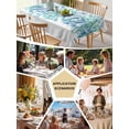 thumbnail image 5 of Teal Blue Eucalyptus Leaves Table Cloth, Spring Summer Botanical Floral Waterproof Tablecloth for Rectangle Tables, Reusable Washable Fabric Table Cover for Restaurant Kitchen Dining Tables 60"x84", 5 of 6