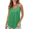 thumbnail image 2 of Tdoqot Womens Tank Tops Loose Fit- Scoop Neck Summer Casual Soft Adjustable Straps Sleeveless Shirts Green Size 2XL, 2 of 7