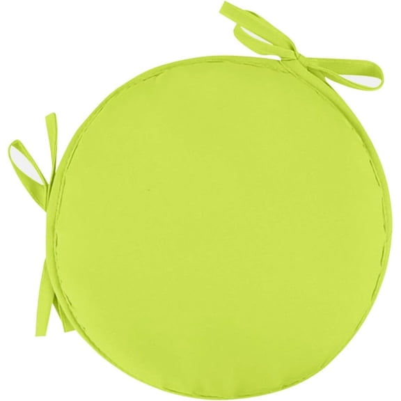 Round Outdoor Chair Cushion, 12" Waterproof UV-Resistant with Ties, Yellow Patio Seat
