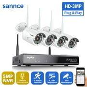 SANNCE 8 Channel 5MP Super HD Wireless NVR Security Camera System with 3MP WiFi Cameras for Outdoor/Indoor Surveillance