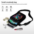 thumbnail image 7 of HELLHERO Glowing Skull Colorful Butterflies Travel Crossbody Purse Polyester Adjustable Strap for Outdoor Daily Use, 7 of 7