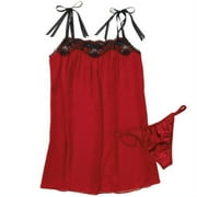 Secret Treasures St Vday Satin Solid Tie S Babydoll