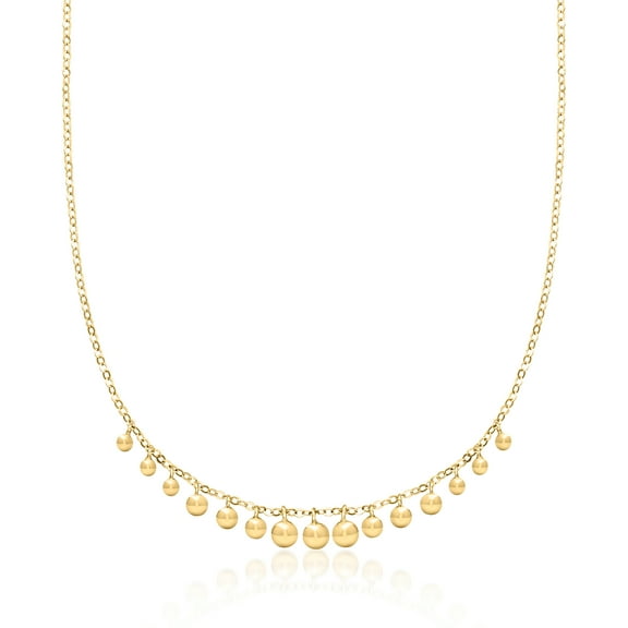 Ross-Simons 3-5mm 18kt Gold Over Sterling Graduated Bead Drop Necklace, Women's, Adult