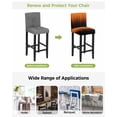 thumbnail image 3 of Burnt Orange Black Ombre Bar Stool Covers Set of 4, Modern Abstract Striped Gradient Stretch Bar Chair Covers with Backs, Removable Pub Counter Height Chair Cover for Kitchen Dining Room Cafe, 3 of 7
