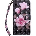 thumbnail image 2 of Case for Google Pixel 7 Pro Case Wallet with Card Holders - Lovely Colorful Pattern PU Leather Flip Phone Case TPU Shell Folio Cover Women Men for Google Pixel 7 Pro Black Pink Flower, 2 of 14
