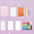 thumbnail image 2 of A6 Binder Planner Set with Binder Pockets Budget Sheets Index Stickers Page Dividers Binder Notepad Notebook PU Journal, 2 of 14