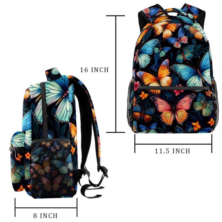 Lightweight Backpack Butterfly School Bag Travel Laptop  display picture 1