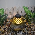 thumbnail image 2 of Luz de ducha de jardín de hadas con lámpara hueca de proyección de enchufe de hierro solar (A), 2 of 7