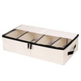 thumbnail image 1 of Fiudx Caja de Almacenamiento Plegable de Gran Capacidad, Tela Transparente, Organizador Versátil para Ropa y Zapatos, Tela No Tejida Transpirable, Fácil de Guardar, 1 Caja, 3 Divisores, 1 of 2