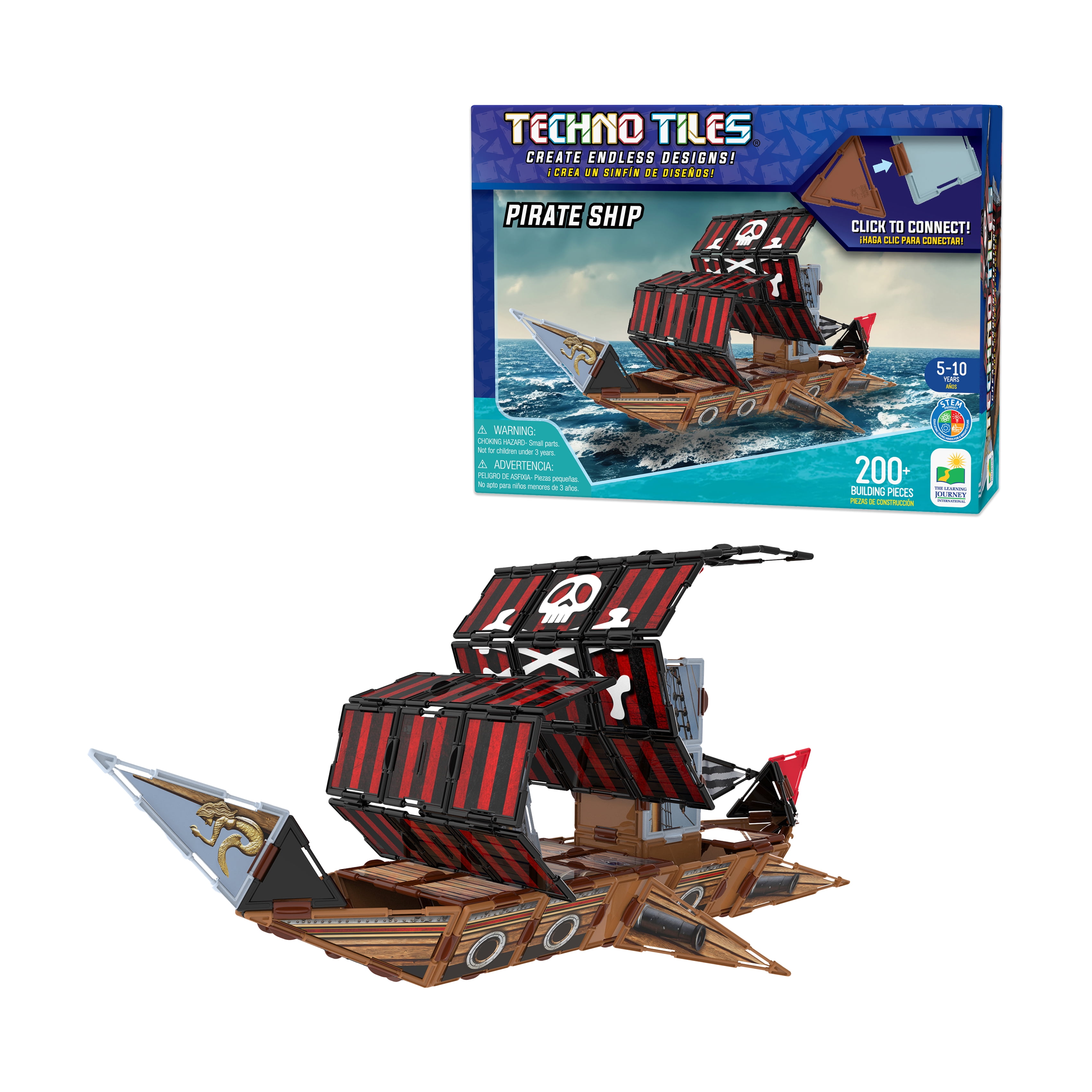 The Learning Journey Techno Tiles - Pirate Ship: 200+ Pcs