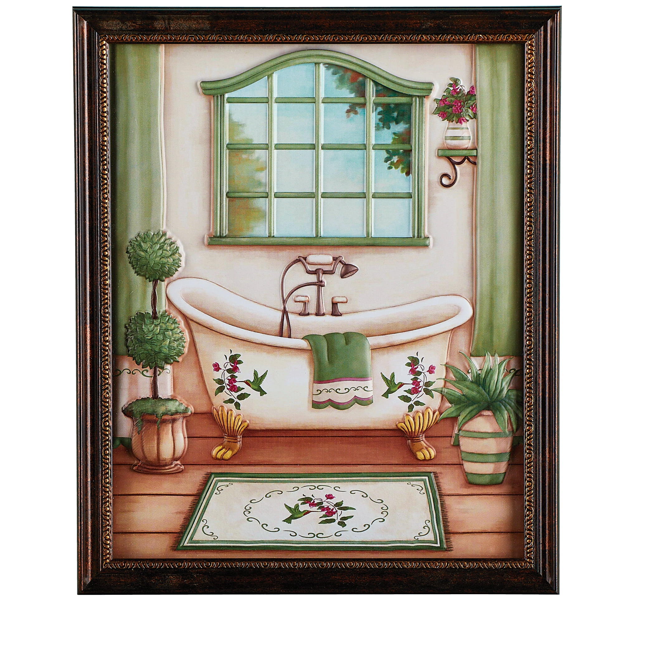 Charming & Cool Vintage Bathroom Framed Wall Art Picture