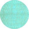 thumbnail image 1 of Ahgly Company Indoor Round Abstract Light Blue Modern Area Rugs, 3' Round, 1 of 4