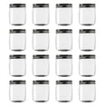 thumbnail image 1 of Frascos de plástico novelinks de 250 ml con tapas negras sin BPA (paquete de 16), 1 of 7
