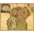 thumbnail image 2 of Vintage Maps 31x26 Black Ornate Wood Framed with Double Matting Museum Art Print Titled - Ireland 1665, 2 of 4