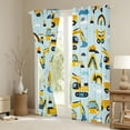 thumbnail image 3 of Manfei Construction Vehicle Blackout Curtains Set of 2 (52x84 Each) for Boys, Yellow Cartoon Truck Window Curtains, Rainbow Cloud Curtains and Drapes, Living Room Curtains Decor, 3 of 6