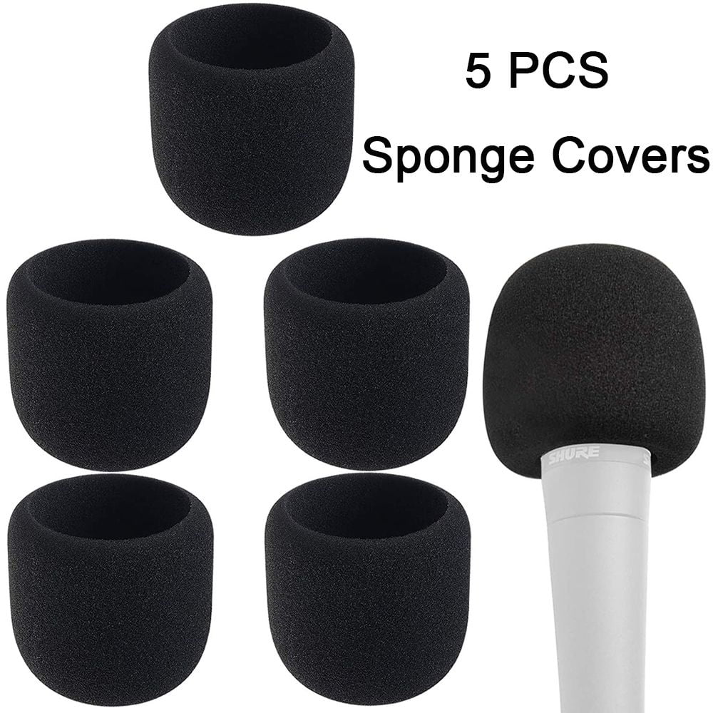 OriGlam 5pcs Thick Foam Mic Covers Handheld Microphone Windscreen, Washable