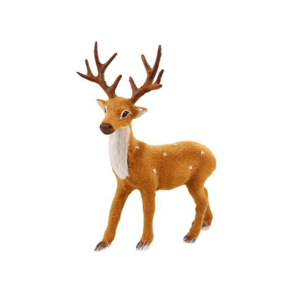 WBQ Christmas Standing Reindeer Sculpture Table Decoration, Simulation of Sika Deer Decoration Mini Toys