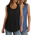 thumbnail image 2 of Yotami 2-Pack Plus Size Tank Top for Women Round Neck Solid Color Lightweight Exercise Tops for Vacation, 2 of 4