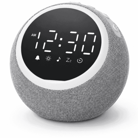 LEIKE Alarm Clock with Sound Machine for Bedroom, White Noise Machine for Sleeping Adults, 25 Soothing Sounds, Night Light, Sleep Timer, Snooze, Gentle Wake Alarm Clock