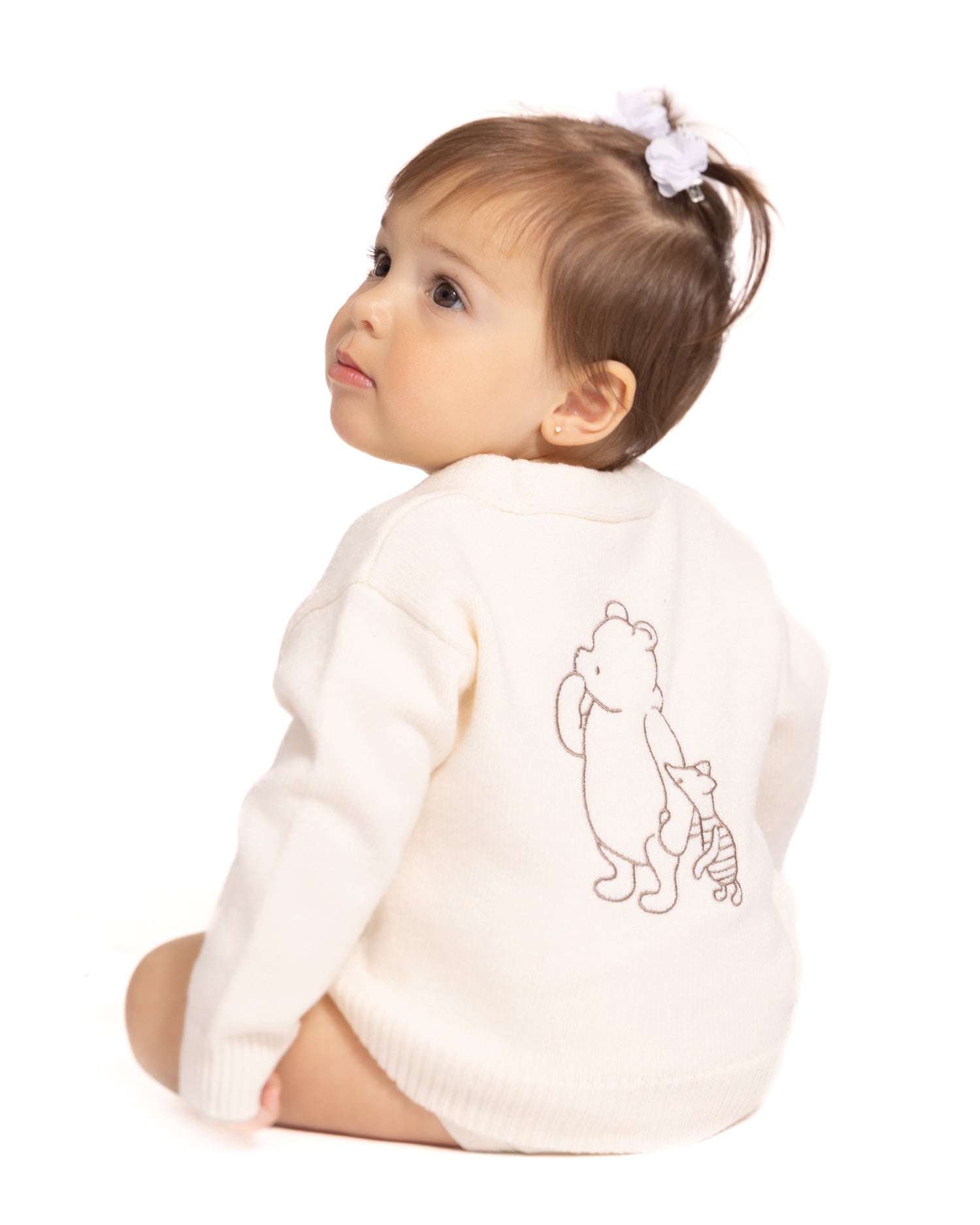 Disney Winnie the Pooh Baby Boy’s Embroidered Cardigan with Long Sleeves, Sizes 0/3M-18M