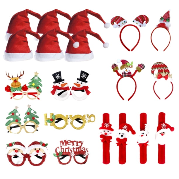 Juego De Gafas De Navidad, Sombrero De Navidad, Diadema, Pulsera, Decoraciones Para Fiesta De Navidad Vogacara HA038016-00
