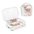 thumbnail image 3 of Plum Deer Clear Cosmetic Bags with Handles PVC Toiletry Bags Zipper Waterproof Portable for Traveling 2 Pcs, 3 of 7