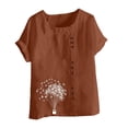 thumbnail image 4 of Lydiaunistar Summer Tops for Women Lightweight Polyester Casual Blouse, Button-Up Short Sleeve T-Shirt Perfect for Spring, Summer, and Fall Sizes SS-5XL, 4 of 4