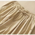 thumbnail image 5 of Women's Summer Wide-Leg Fashion Solid Color Simple Cotton & Hemp Embroidered Loose Pocket Casual Pants, 5 of 7