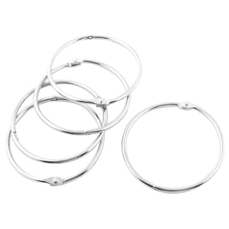 Grekywin 4-Pack 3-Ring Binder Rings - 1 Inch Diameter Stainless Steel Loose Leaf Clips For Notebooks, Gold & Silver