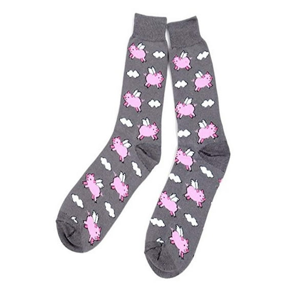 6-Pack Men’s Flying Pig Novelty Socks