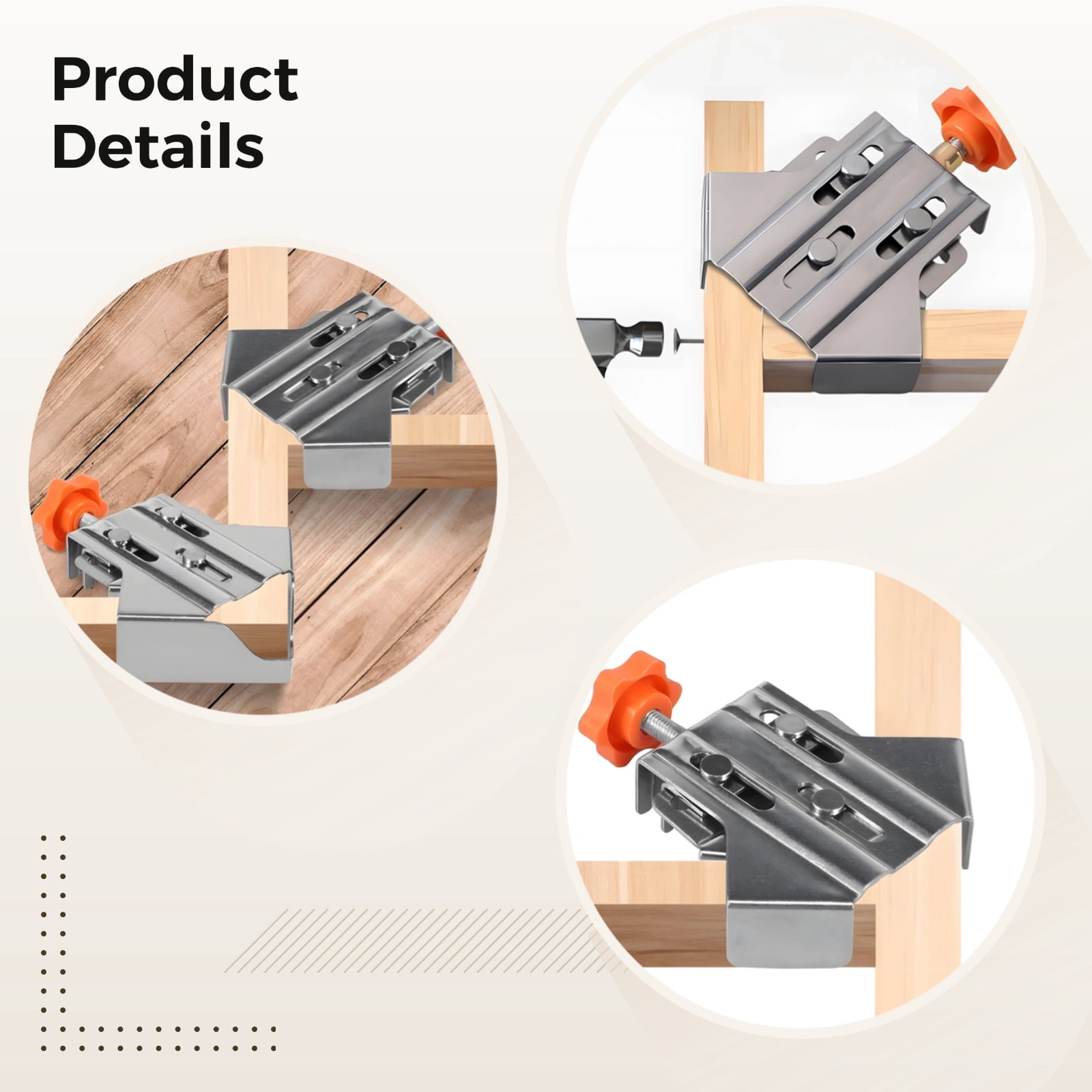4 PCS Corner Clamps, 90 Degree Right Angle Clamps Stainless Steel, Adjustable Heavy Duty Clamps for Woodworking, Welding, Picture Frames and DIY Projects