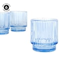 thumbnail image 3 of Koyal Wholesale Dusty Blue Ribbed Glass Votive Candle Holders - Aesthetic Decor & Candle Holders Table Décor, Pack of 6, 3 of 5