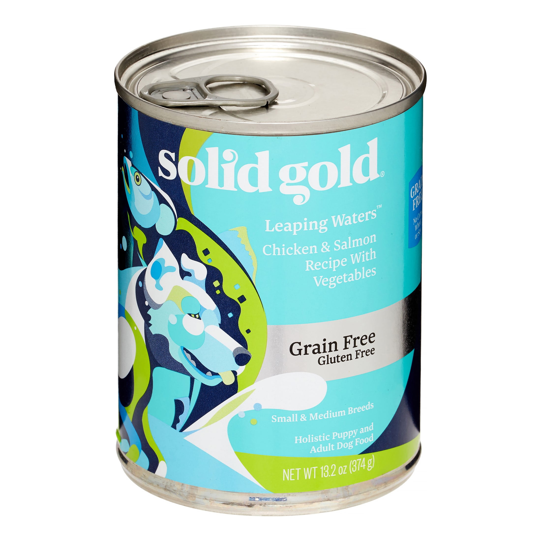 Solid Gold Leaping Waters GrainFree Chicken & Salmon Small/Medium Breed Wet Dog Food, 13.2 Oz