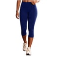 thumbnail image 3 of High Waist Yoga Capris for Women Slim Fits Stretch Athletic Training Leggings Comfy Breathable Fitness Cropped Pants with Pockets, 3 of 7