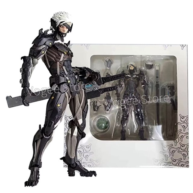 Kaiyodo Revoltech Metal Gear Rising: Revengeance figura de acción Raiden PVC movible colección Solid Snake Jack Model Toy