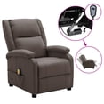thumbnail image 1 of vidaXL Electric Massage Chair Brown Faux Leather, 1 of 5