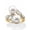 14k Gold-Plated Sterling Silver, variant on Genuine Cultured Freshwater Pearl and Cubic Zirconia Bypass Ring 1.30 TCW in Gold-Plated or Sterling Silver