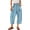 AC06_Sky Blue, variant on Lumtrix Barrel Capri Pants for Women Summer Patchwork Cropped Sweatpants Drawstring Beach Travel Elastic High Waisted Trousers with Pockets Dark Blue L