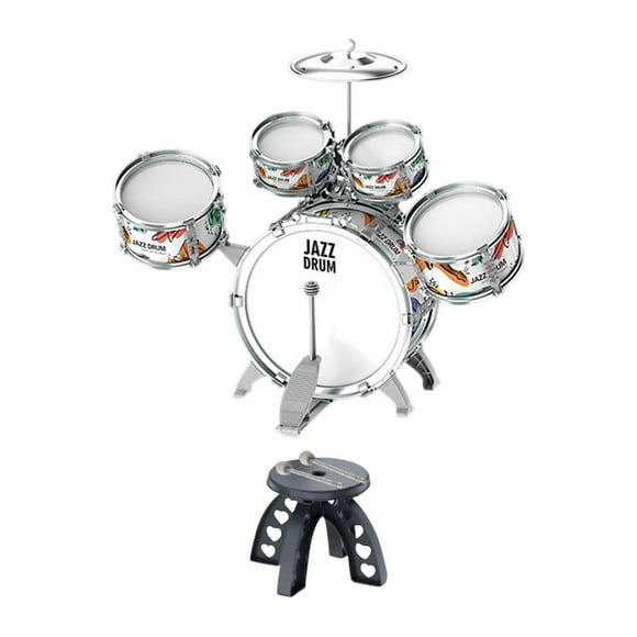 Juego de batería de Jazz para niños, kits de batería de bajo, instrumentos musicales de juguete, Pedal de percusión para puesta en escena, niños de Estilo B