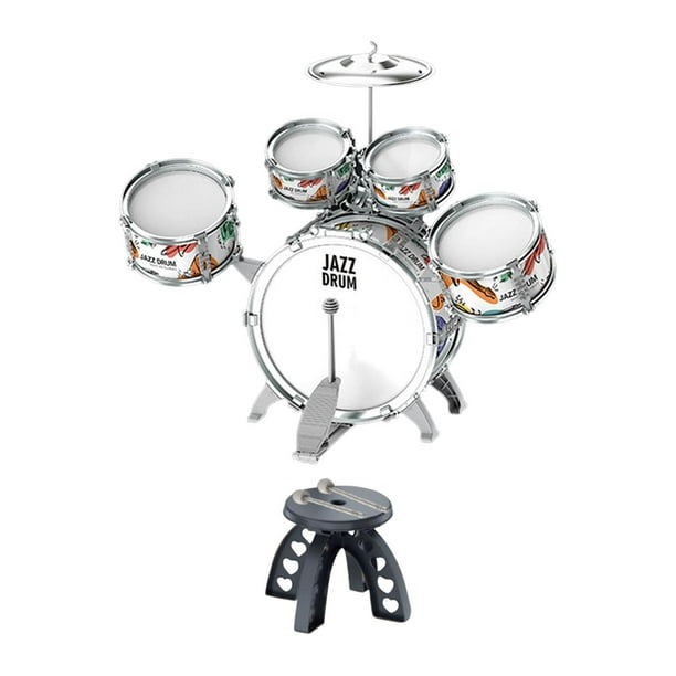 Juego de batería de Jazz para niños, kits de batería de bajo, instrumentos musicales de juguete, Pedal de percusión para puesta en escena, niños de Estilo B