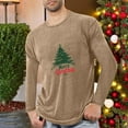 thumbnail image 4 of Chiccall Mens Christmas Printed T-Shirts Crew Neck Long Sleeve Stretch Winter Pullover Undershirt Loungewear, 4 of 5