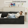 thumbnail image 6 of Furmax 109" L-Shape Cloud Modular Sectional Sofa with Deep Seat Convertible Couch Living Room Furniture Sets with Corduroy Fabric, No Assembly Required,Black, 6 of 6