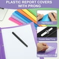thumbnail image 3 of Plastic Report Covers with Prong, 5 Pcs 80 Sheet Capacity Clear Front Presentation Binders, Grass Green, 3 of 6