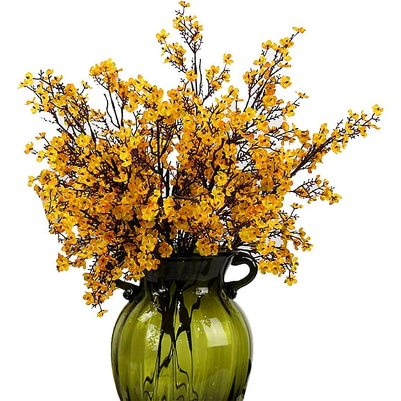 Babys Breath Silk Artificial Flowers 12 Bundle European Fake Plants Decor Fall Decoration Bouquets DIY Home Garden (Beige Brown-12pcs)