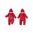 thumbnail image 2 of RUINIXCW Baby Christmas Outfit Letter Truck Embroidery Long Sleeve Romper and Hat, 2 of 8