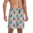 thumbnail image 2 of Pofeuu Skiing penguin Print Men's Soft Woven Elastic Waistband Sleep Pajama Short-Medium, 2 of 6