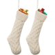 thumbnail image 1 of 2 pares de calcetines navideños de punto, juego de 2 calcetines navideños blancos rústicos personalizados para la familia y las vacaciones, decoración navideña para niños kaili Sencillez, 1 of 5